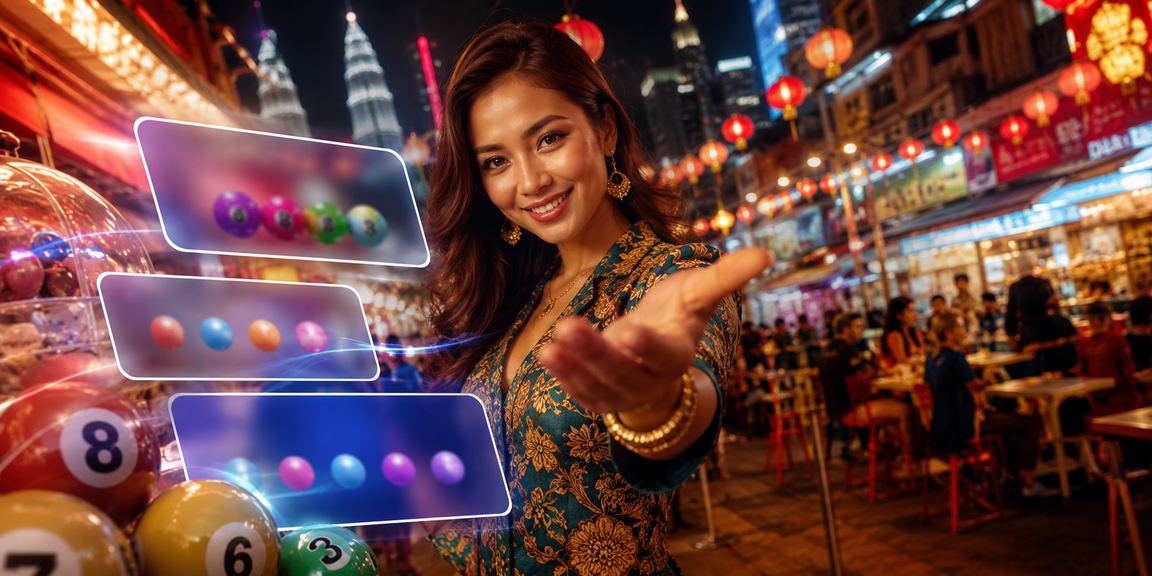 Suasana taruhan dan permainan nombor gaya Malaysia Kuala Lumpur dengan paparan digital moden